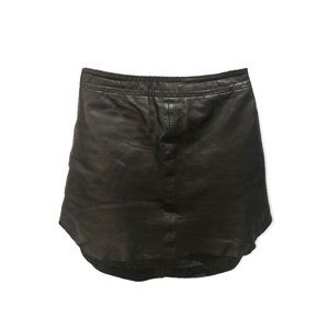 100% Leather Mini Skirt w Exposed Gold Zipper ~ Very Soft ~ See Measurements
